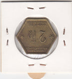 S30-AF1-0070 Belgium Congo 2 Franc VF 1943 KM25