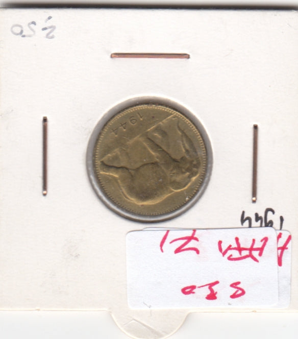 S30-AF1-0071 Belgium Congo 1 Franc VF/XF 1944 KM26