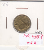 S30-AF1-0071 Belgium Congo 1 Franc VF/XF 1944 KM26