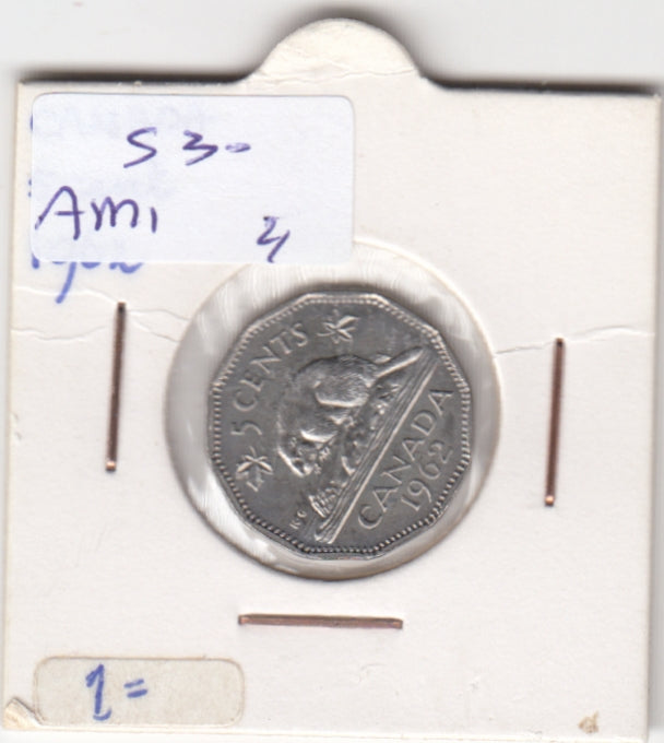 S30-AM1-0004 Canada 5 Cents VF 1962 KM50a
