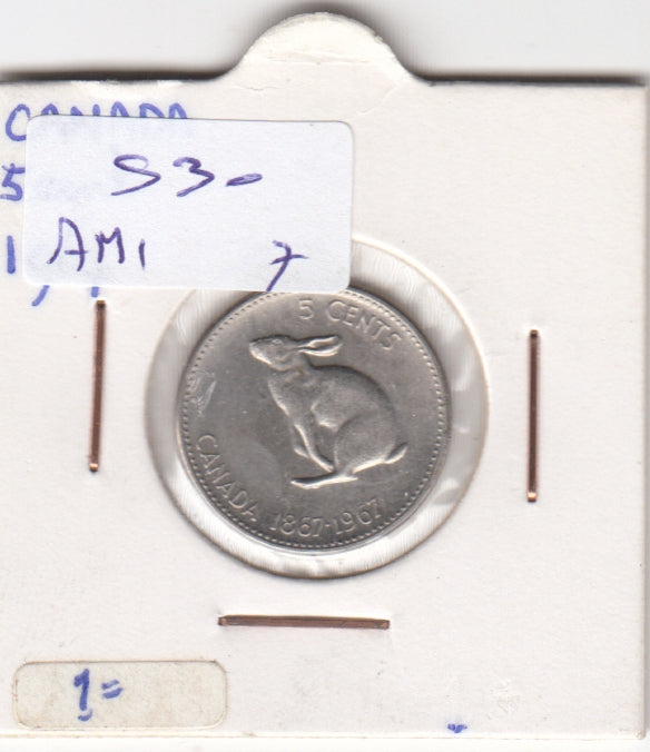 S30-AM1-0007 Canada 5 Cents VFXF 1967  KM66