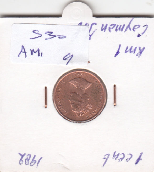 S30-AM1-0009 Cayman islands 1 Cent VF/XF 1982 KM1