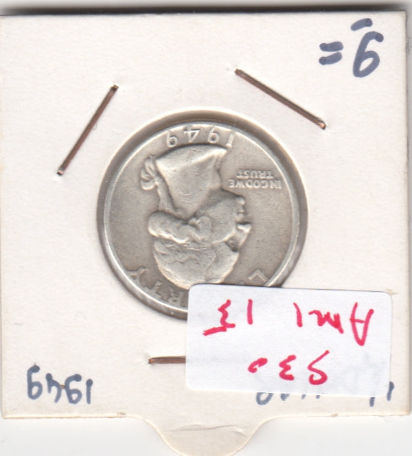 S30-AM1-0015 USA 1 Quarter VF 1949 KM164   Zilver