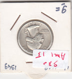 S30-AM1-0015 USA 1 Quarter VF 1949 KM164   Zilver