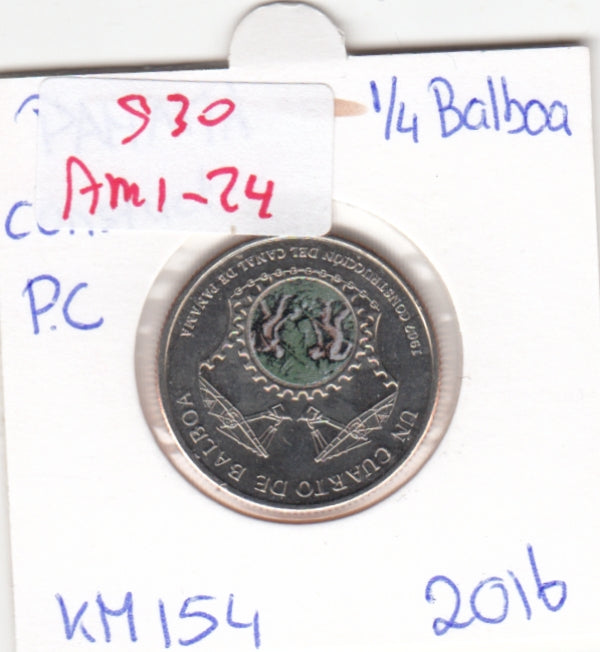 S30-AM1-0024 Panama 1/4 Balboa UNC 2016 KM154   Construction of the Panama Canal