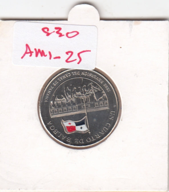 S30-AM1-0025-M06 Panama 1/4 Balboa UNC 1999 KM156   1999 Reversion of the Panama Canal