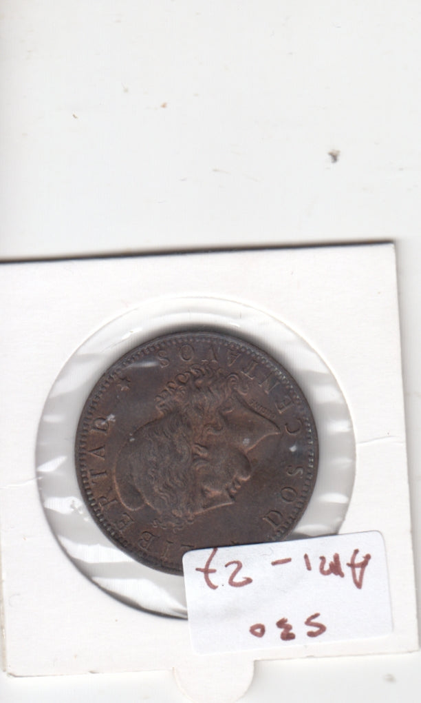 S30-AM1-0027 Argentina 2 Centavos VF/XF 1891 KM33