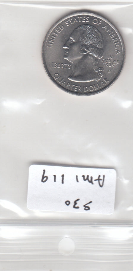 S30-AM1-0119 USA State Quarter UNC 2001 KM321 D Vemont