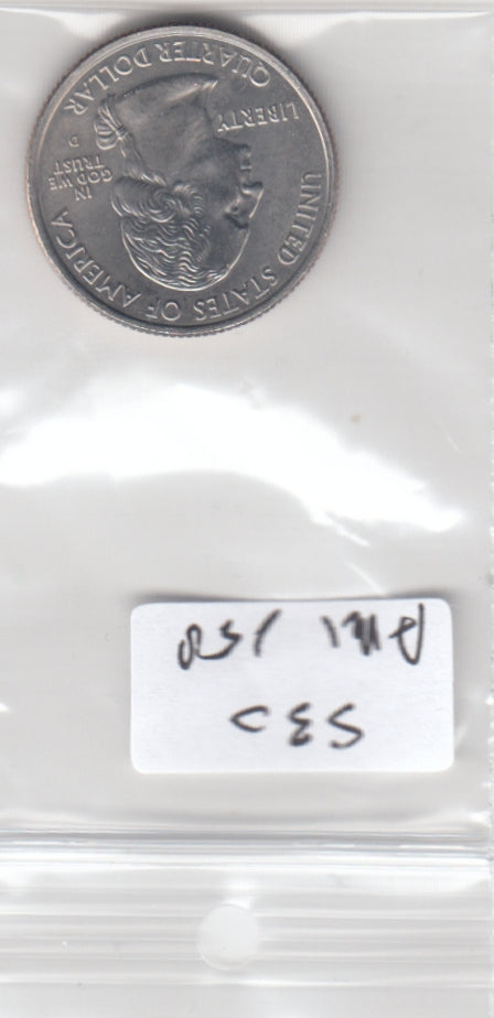 S30-AM1-0158 USA State Quarter UNC 2002 KM334 D Indiana