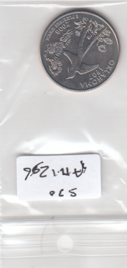 S30-AM1-0296 USA State Quarter UNC 2008 KM421 D Oklahoma