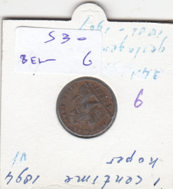 S30-BEL-0006 Belgium 1 Centimes VF 1894 KM34  Vlaams