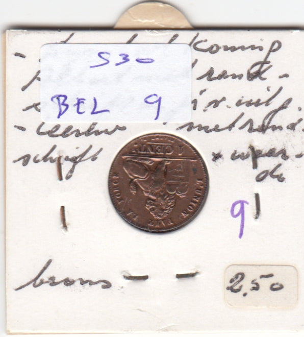 S30-BEL-0009 Belgium 1 Centimes VF 1914 KM76  Waals