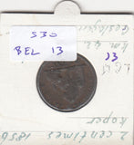 S30-BEL-0013 Belgium 2 Centimes VF 1856 KM4.2  Waals