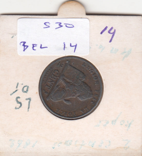 S30-BEL-0014 Belgium 2 Centimes VF 1862 KM4.2  Waals