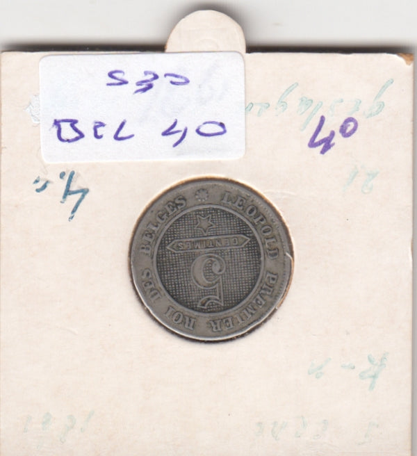 S30-BEL-0040 Belgium 5 Centimes VF 1861 KM21   Waals