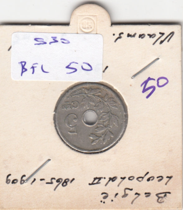 S30-BEL-0050 Belgium 5 Centimes VF 1904 KM55   Vlaams