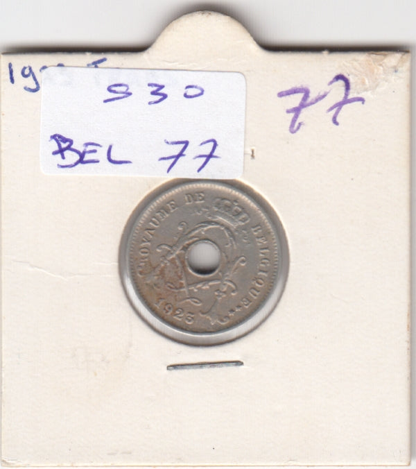 S30-BEL-0077 Belgium 5 Centimes VF 1923 KM66   Waals