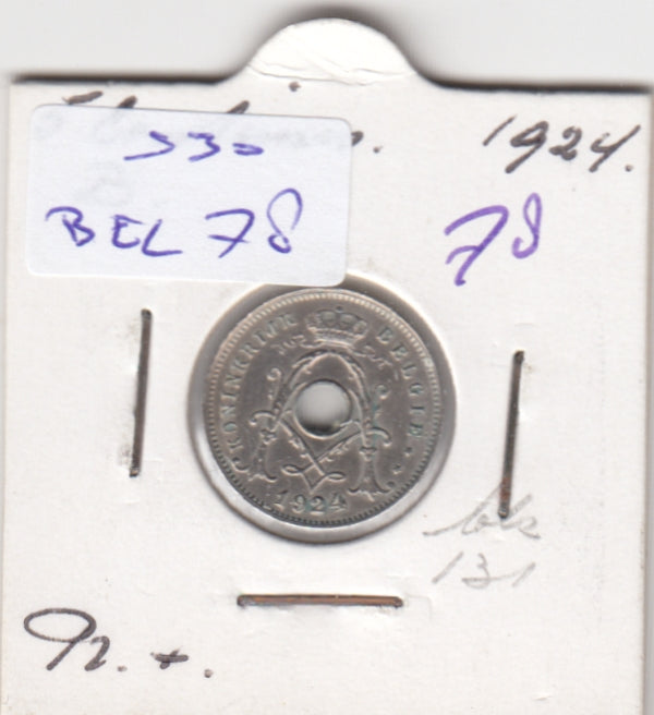 S30-BEL-0078 Belgium 5 Centimes XF 1924 KM67   Vlaams