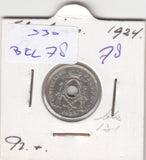 S30-BEL-0078 Belgium 5 Centimes XF 1924 KM67   Vlaams