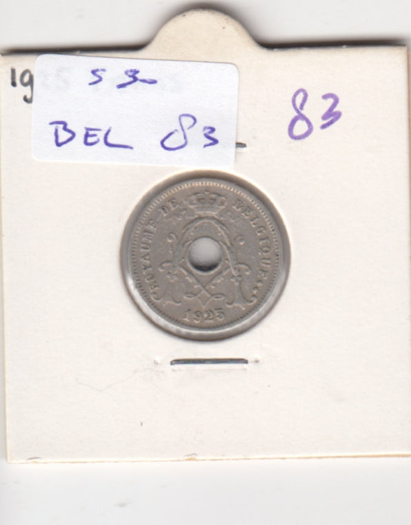 S30-BEL-0083 Belgium 5 Centimes VF 1925 KM66   Waals