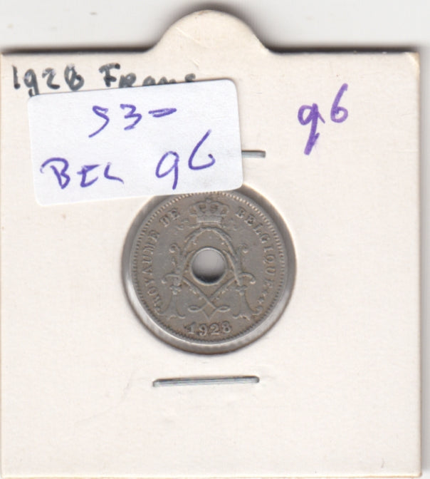 S30-BEL-0096 Belgium 5 Centimes VF 1928 KM67   Vlaams