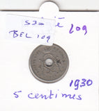 S30-BEL-0109 Belgium 5 Centimes VF 1930 KM67   Vlaams