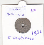 S30-BEL-0110 Belgium 5 Centimes VF 1931 KM94   Vlaams
