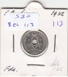 S30-BEL-0113 Belgium 5 Centimes VF 1932 KM93  Waals