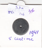 S30-BEL-0116 Belgium 5 Centimes FI 1942 KM123   Belqique-Belgie