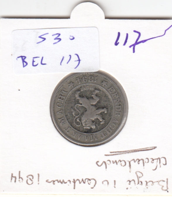 S30-BEL-0117 Belgium 10 Centimes VF 1894 KM43   Vlaams