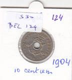 S30-BEL-0124 Belgium 10 Centimes FI/VF 1904 KM53   Vlaams