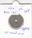 S30-BEL-0125 Belgium 10 Centimes FI/VF 1904 KM53   Vlaams