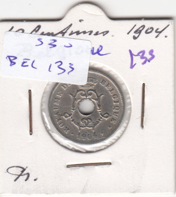 S30-BEL-0133 Belgium 10 Centimes VF 1904 KM52   Waals
