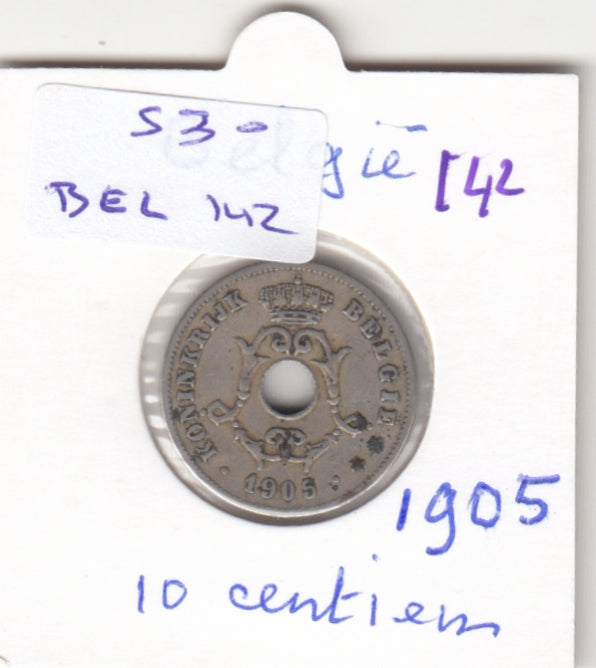 S30-BEL-0142 Belgium 10 Centimes VF 1905 KM53   Vlaams