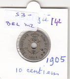 S30-BEL-0142 Belgium 10 Centimes VF 1905 KM53   Vlaams