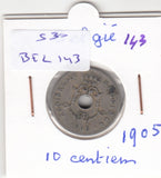 S30-BEL-0143 Belgium 10 Centimes VF 1905 KM53   Vlaams