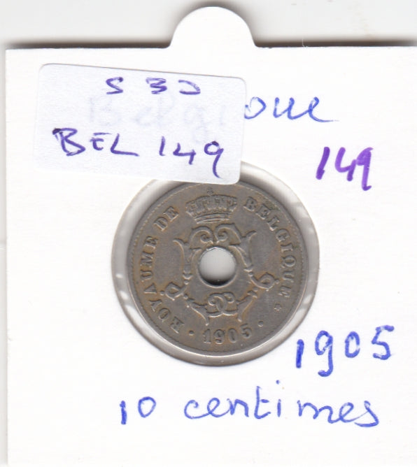 S30-BEL-0149 Belgium 10 Centimes VF 1905 KM52   Waals