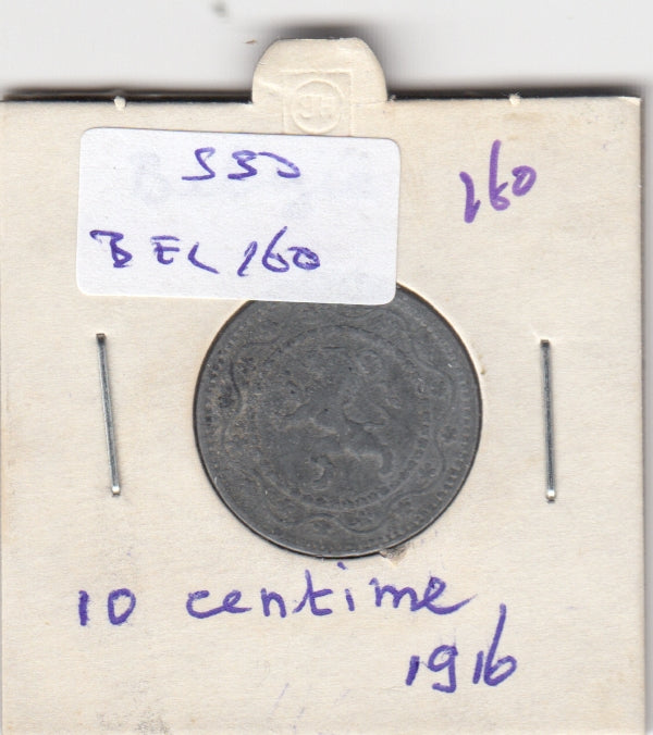 S30-BEL-0160 Belgium 10 Centimes FI/VF 1916 KM81   Belqique-Belgie