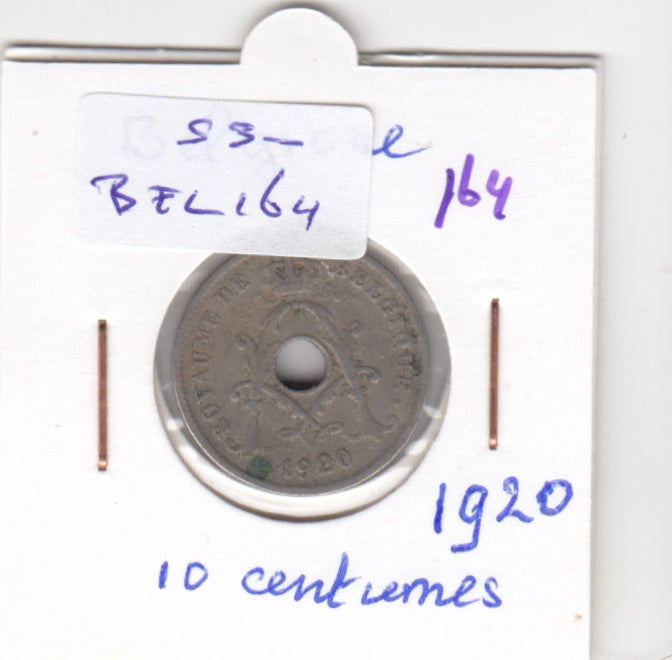 S30-BEL-0164 Belgium 10 Centimes FI/VF 1920 KM85   Waals