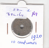S30-BEL-0164 Belgium 10 Centimes FI/VF 1920 KM85   Waals