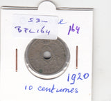 S30-BEL-0164 Belgium 10 Centimes FI/VF 1920 KM85   Waals