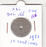 S30-BEL-0166 Belgium 10 Centimes VF 1921 KM85   Waals