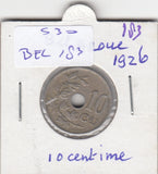 S30-BEL-0183 Belgium 10 Centimes FI/VF 1926 KM86   Vlaams