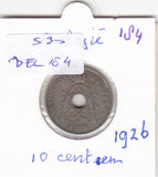 S30-BEL-0184 Belgium 10 Centimes FI/VF 1926 KM85   Waals