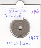 S30-BEL-0186 Belgium 10 Centimes FI/VF 1927 KM86   Vlaams