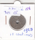 S30-BEL-0188 Belgium 10 Centimes FI/VF 1928 KM86   Vlaams
