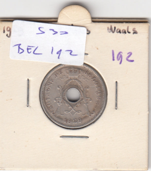S30-BEL-0192 Belgium 10 Centimes FI/VF 1929 KM85   Waals