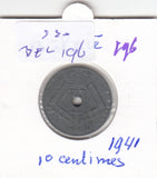 S30-BEL-0196 Belgium 10 Centimes FI/VF 1941 KM125   Belqique-Belgie