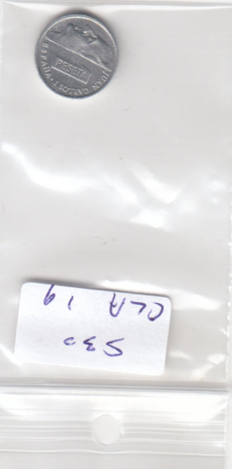 Spain 1 Peseta XF 1989 KM#832 Madrid (M) Juan Carlos I