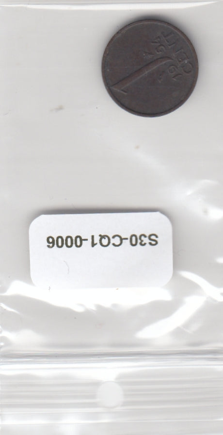 S30-CQ1-0006-SUM Netherlands 1 Cent CQ 1954 KM180